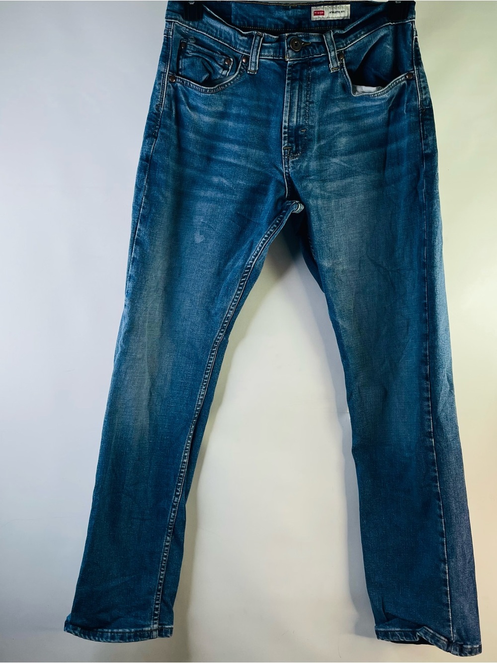 Wrangler Men's Deep Blue Straight Leg Jeans Athletic Fit 30/30